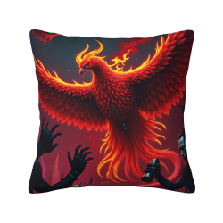 Funda de cojín de felpa con diseño de fénix - Okomall