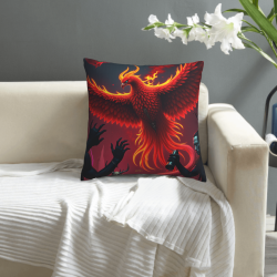 Housse de coussin en peluche à motif de phénix - Okomall