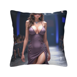 Fodera per cuscino in peluche con motivo di bellezza alla moda - 18x18 pollici | OKOMALL