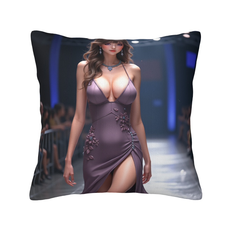 Fodera per cuscino in peluche con motivo di bellezza alla moda - 18x18 pollici | OKOMALL