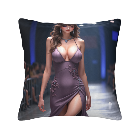Fodera per cuscino in peluche con motivo di bellezza alla moda - 18x18 pollici | OKOMALL