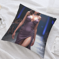 Funda de cojín de felpa con diseño de belleza a la moda - 18x18 pulgadas | OKOMALL