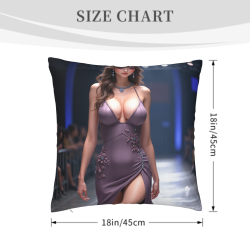 패셔너블한 아름다움 모티브의 플러시 쿠션 커버 - 18x18인치 | OKOMALL