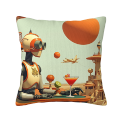 Funda de cojín de felpa con estilo retrofuturista - Okomall