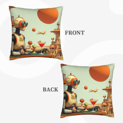 Funda de cojín de felpa con estilo retrofuturista - Okomall