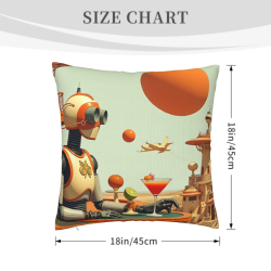 Coussin en peluche style rétro-futuriste - Okomall