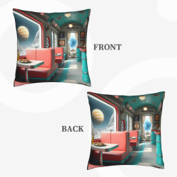 Vintage Café Szene Plüsch Kissenbezug - Okomall
