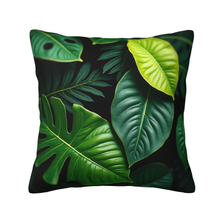 Housse de coussin en peluche à motifs tropicaux - Okomall