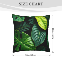 Housse de coussin en peluche à motifs tropicaux - Okomall