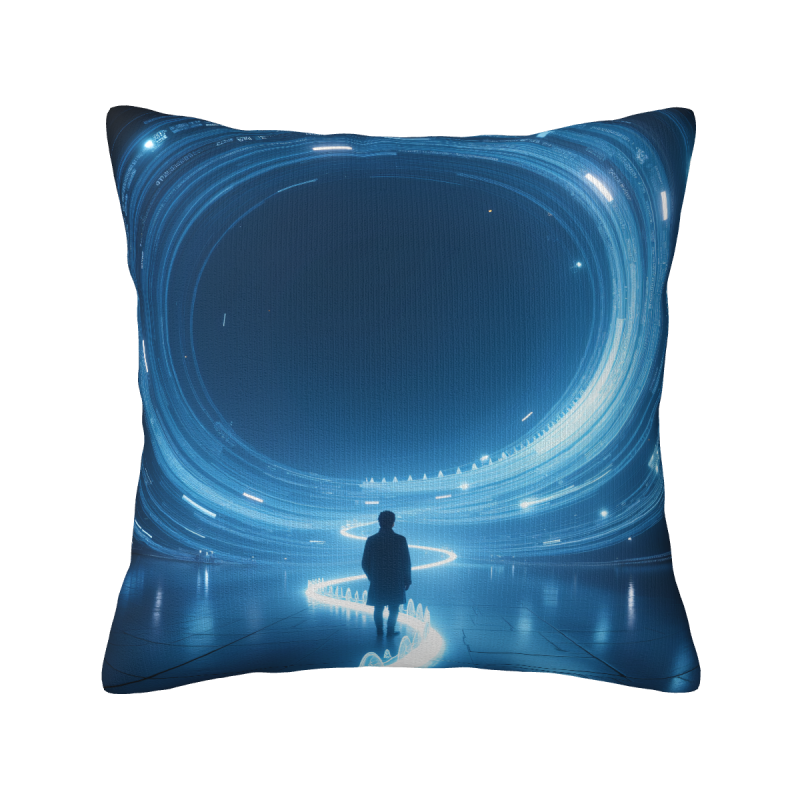 Housse de Coussin en Peluche Motif Forêt Brumeuse - Okomall
