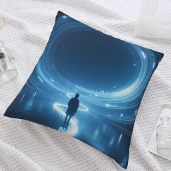 Funda de Almohada de Peluche con Diseño de Bosque Nebuloso - Okomall