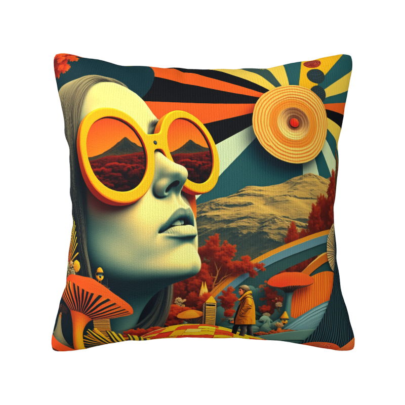 Psychedelic Forest Plush Pillow Cover - Okomall Home Decor