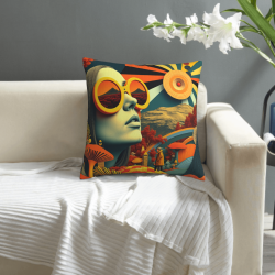 Psychedelic Forest Plush Pillow Cover - Okomall Home Decor