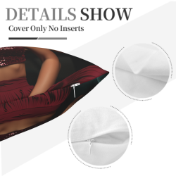 Housse de coussin en peluche avec portrait de femme élégante - Okomall