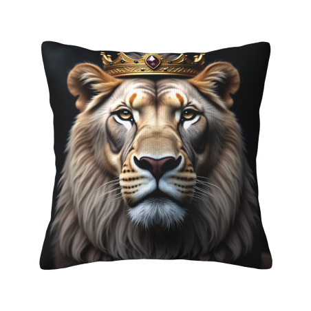 Housse de coussin lion en peluche - OkOmall