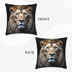 Housse de coussin lion en peluche - OkOmall