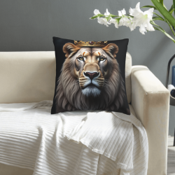 Housse de coussin lion en peluche - OkOmall