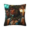 Kissenbezug aus Plüsch mit exotischen Motiven der Königin von Ägypten - Okomall