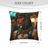 Funda de cojín de felpa con motivos exóticos de la Reina de Egipto - Okomall