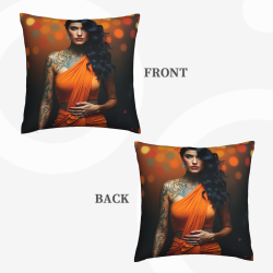 Funda de cojín de peluche con retrato femenino estético - Okomall