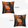 Housse de coussin en peluche avec portrait féminin esthétique - Okomall