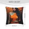 Housse de coussin en peluche avec portrait féminin esthétique - Okomall