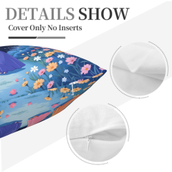 Funda de cojín de felpa con motivo de elfos del bosque - 18x18 pulgadas | OKOMALL