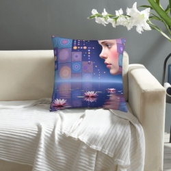 Funda de cojín de felpa con textura de olas de ensueño - Okomall