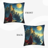 Housse de coussin en peluche sur le thème de la forêt mystique - 18x18 pouces | Okomall