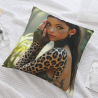 Housse de Coussin en Peluche Motif Fille Esthétique - OkOmall