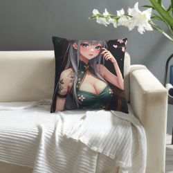 Japanese Cute Girl Plush Pillow Cover - Okomall