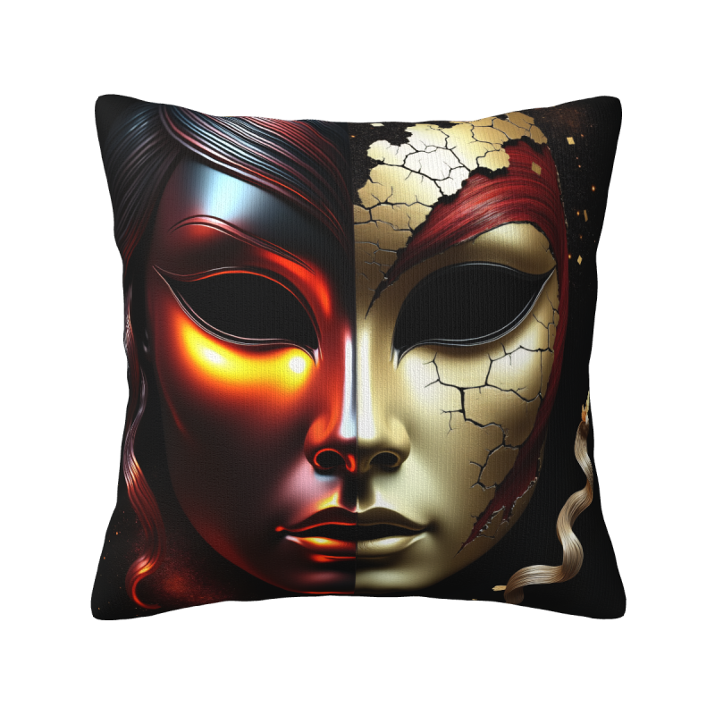Housse de coussin en peluche à portrait double face - Okomall