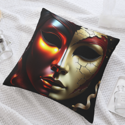 Housse de coussin en peluche à portrait double face - Okomall