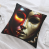 Housse de coussin en peluche à portrait double face - Okomall