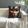 Housse de coussin en peluche à portrait double face - Okomall