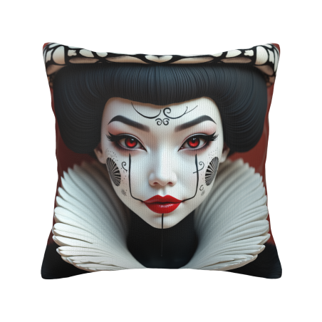 Federa cuscino in peluche a tema geisha - Okomall