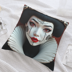 Geisha Theme Plush Pillow Cover - Okomall