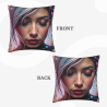 Magnifique housse de coussin en peluche à portrait féminin - Okomall