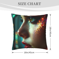 Housse de coussin portrait féminin esthétique - Okomall
