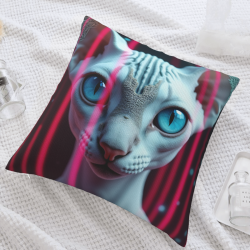 超現實貓咪抱枕套 - 18x18英寸 | OKOMALL