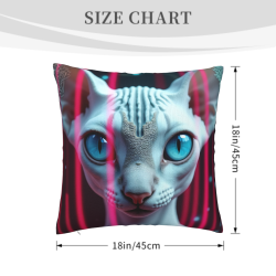 Surreal Cat Pillow Cover - 18x18 inch | OKOMALL