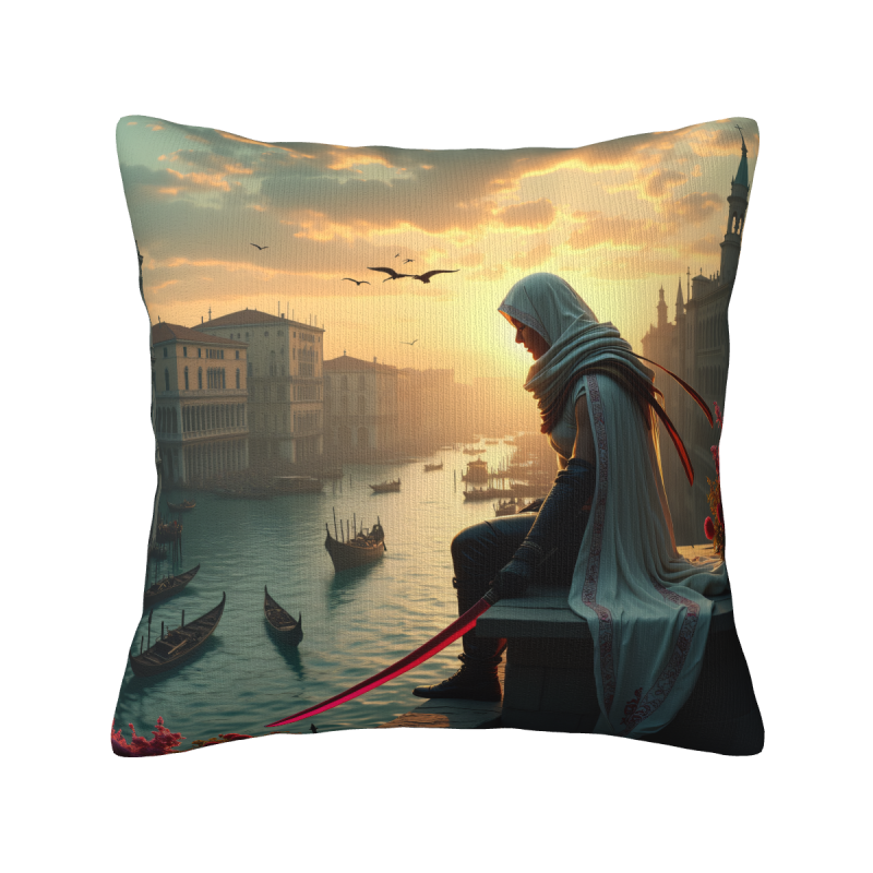 Housse de coussin en peluche Le penseur - Impression double face | Okomall