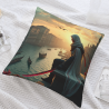 Housse de coussin en peluche Le penseur - Impression double face | Okomall