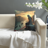 Housse de coussin en peluche Le penseur - Impression double face | Okomall