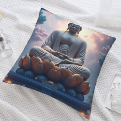 Coussin en peluche avec paysage zen - 18x18 pouces | OKOMALL