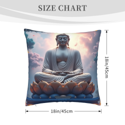 Coussin en peluche avec paysage zen - 18x18 pouces | OKOMALL