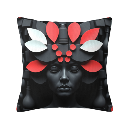 Funda de cojín de felpa con patrón geométrico abstracto - Okomall
