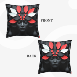 Abstract Geometric Pattern Plush Pillow Cover - Okomall