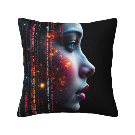 추상적인 얼굴 예술 쿠션 커버 - 18x18인치 | Okomall