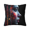 Housse de coussin art de visage abstrait - 18x18 pouces | Okomall